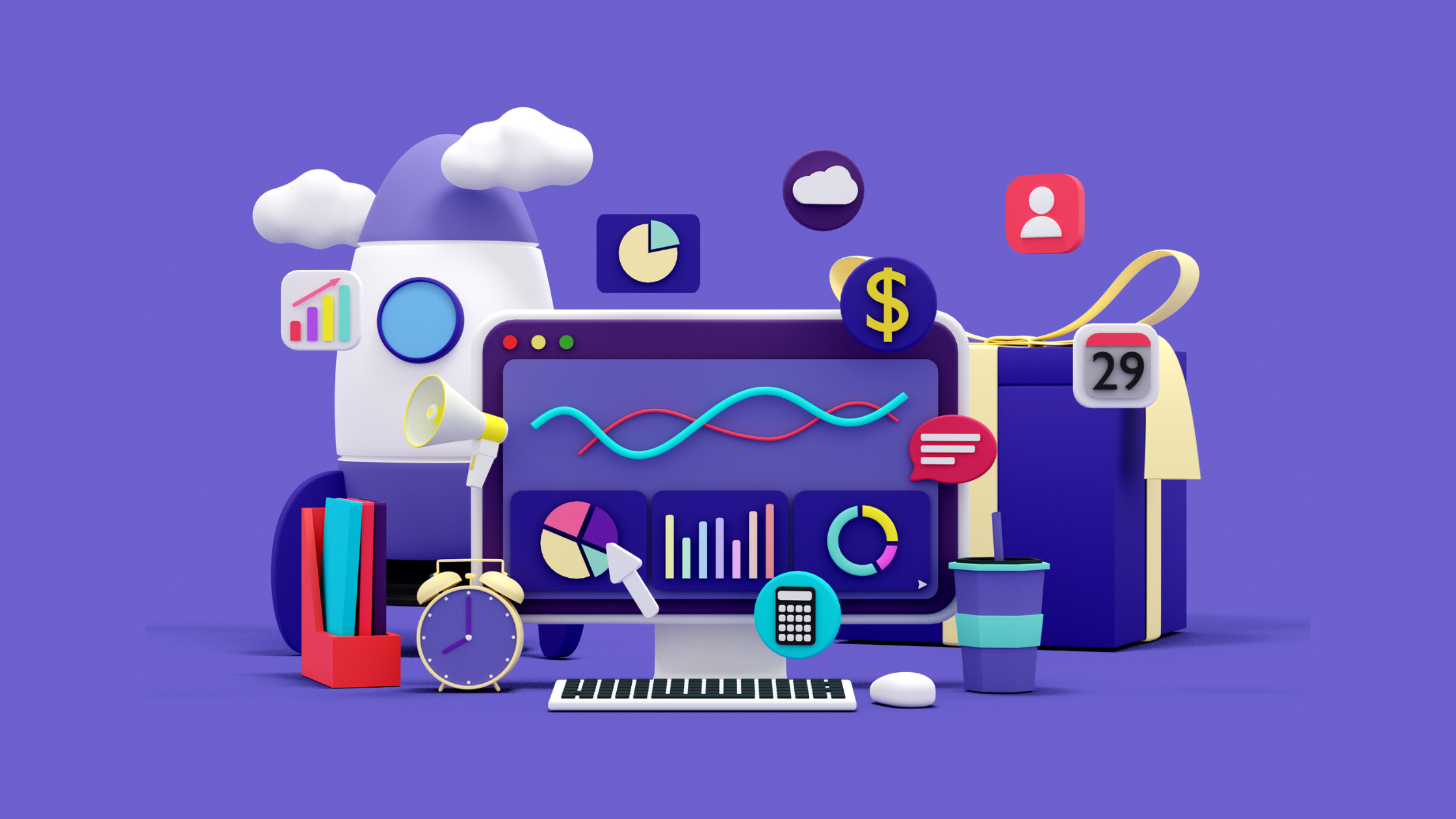 Laptop screen showing SEO software dashboard for UAE businesses