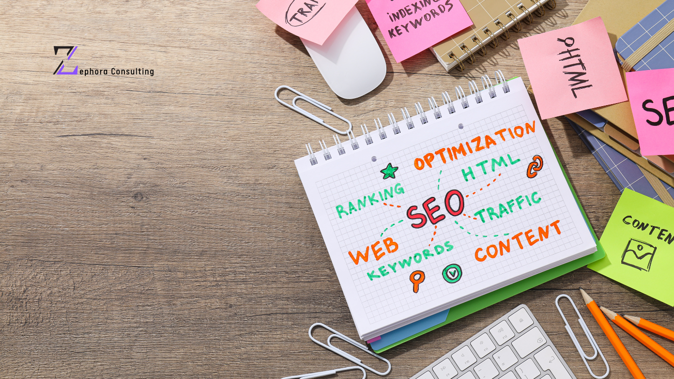 B2B digital marketing in the UAE illustrated with SEO notes and key digital marketing components