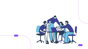 A vector image representing OKR Implementation UAE workshop with leadership team