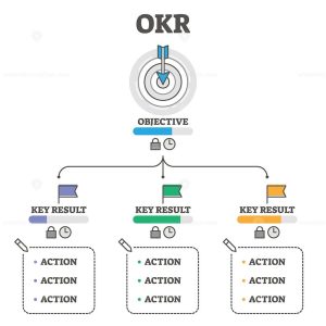 Flow chart view in Profit.co showing OKRs progress, alignment, and key results used by Zephora Consulting to help UAE companies track performance.