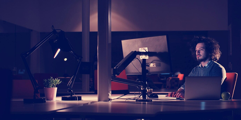 34wsdsd Man working at creative station designing website layout and content graphics for digital marketing